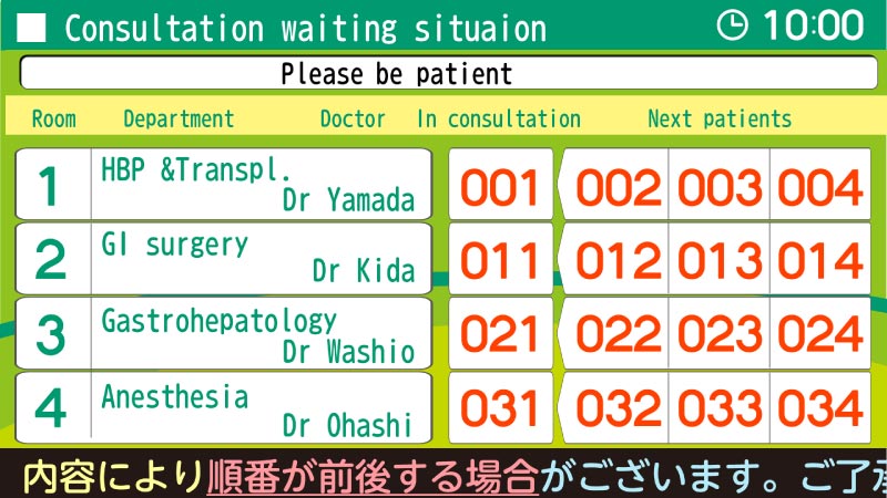 英語表示例